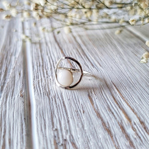 Milky Fern Simplicity Loop Ring - 14K Yellow Gold Filled